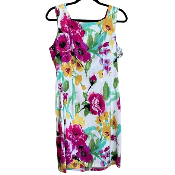 Alyx Dresses & Skirts - NWT White Colorful Floral ALYX Dress Size 14